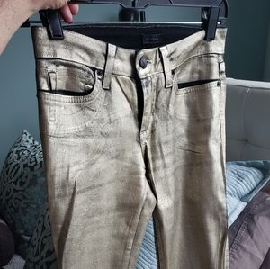 Bebe Gold/Black Foil Skinny jeans